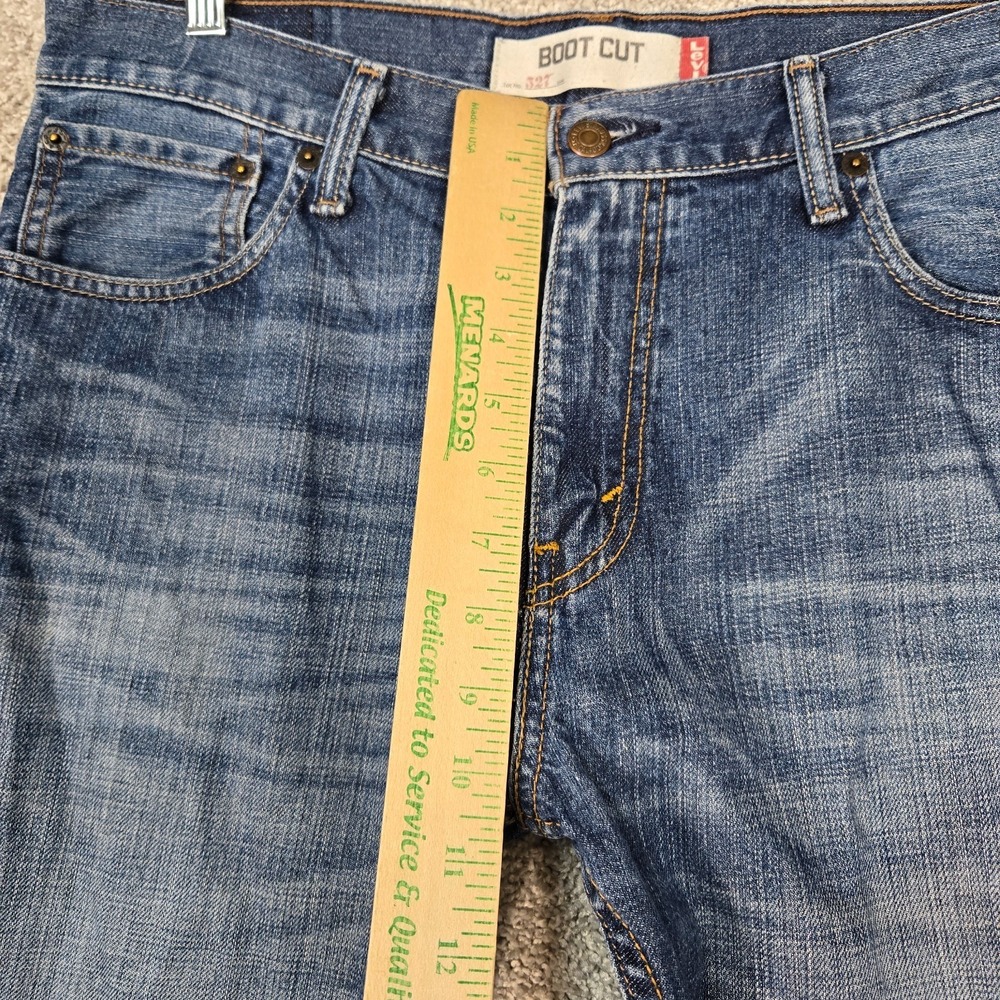 Levis 527 Jeans Mens 34x32 Blue Bootcut Slim 100% cotton - Picture 5 of 10